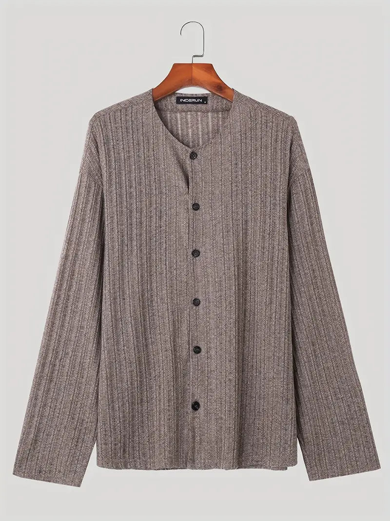 Herrskjorta Modern Design Randig Polyester Viskos 3