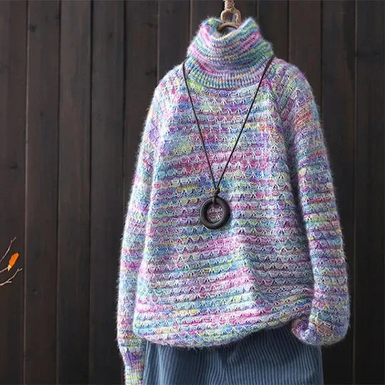 Stickad Dam Tröja Casual Mjuk Akryl-3