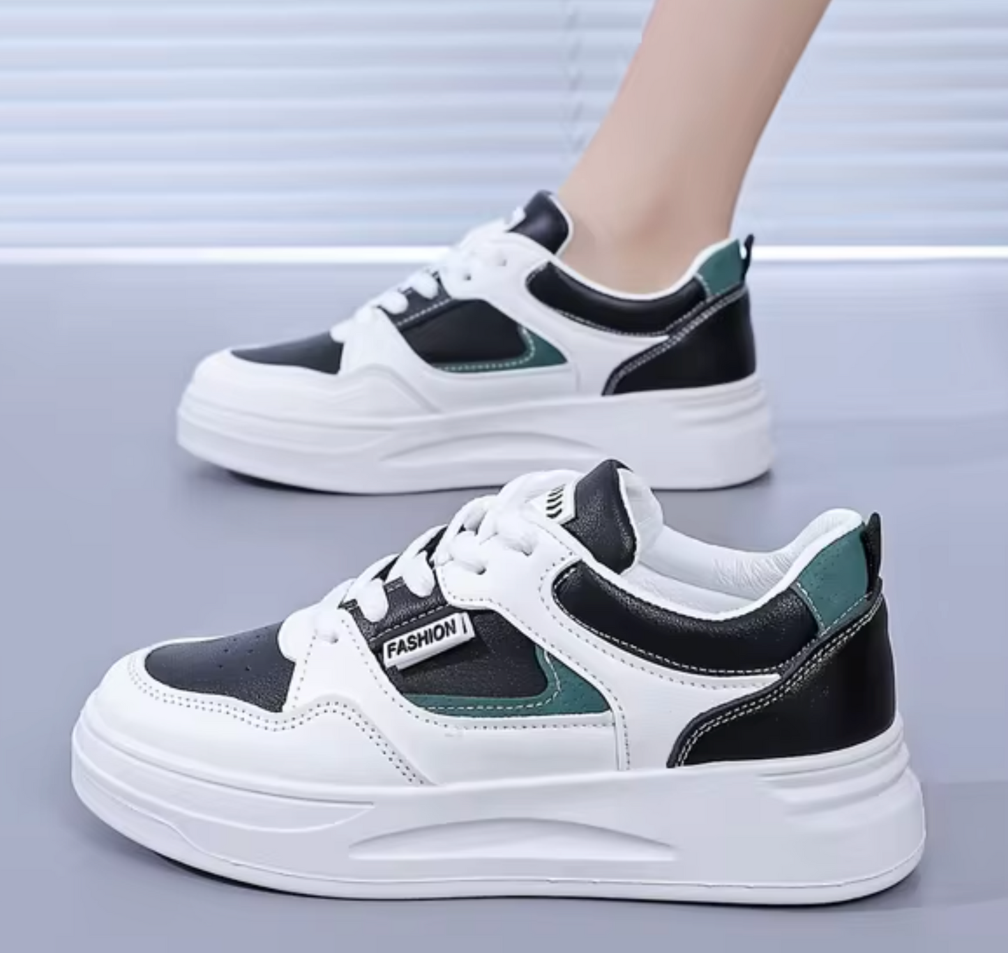 Kvinnors Sneakers Platt Snitt Lätta Syntetiska Material-4