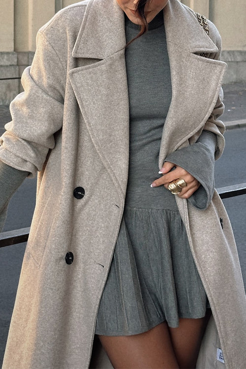 Damklänning Mini med Klockärmar och Rynkor i Bomull och Polyester-3