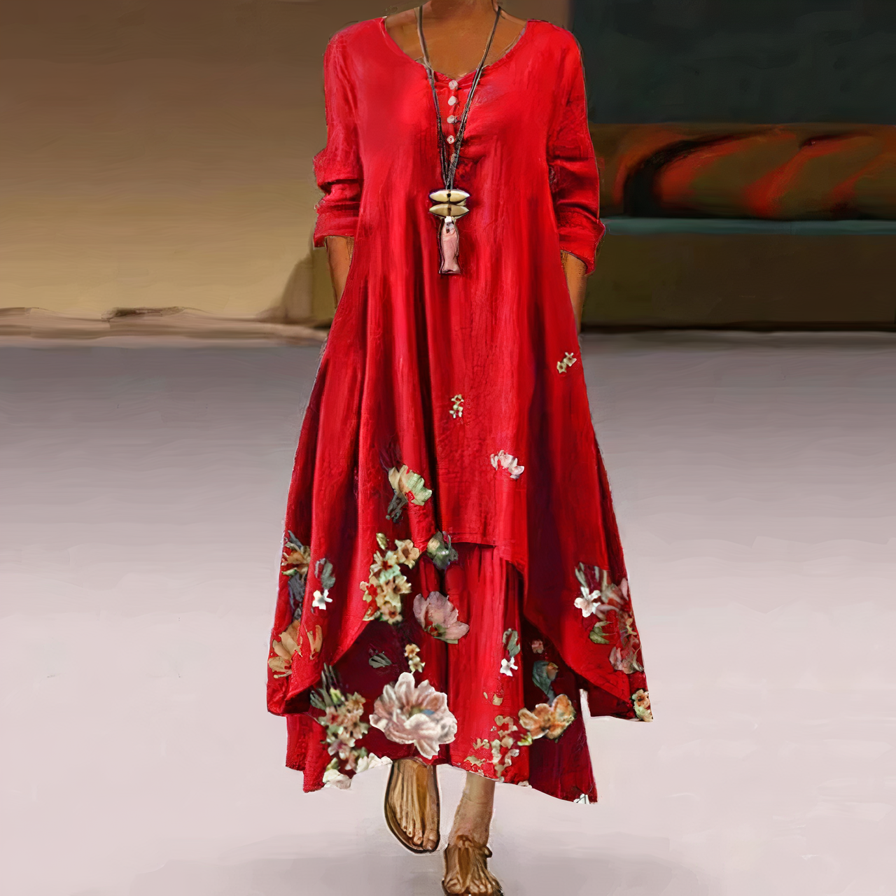 Variant image for Dam Klänning Figursydd Modern Bomull-13