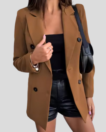 Dam Blazer med Dubbel Rad Knappar i Polyester och Viskos – Elegant och Hållbar för Kontor och Fritid 7