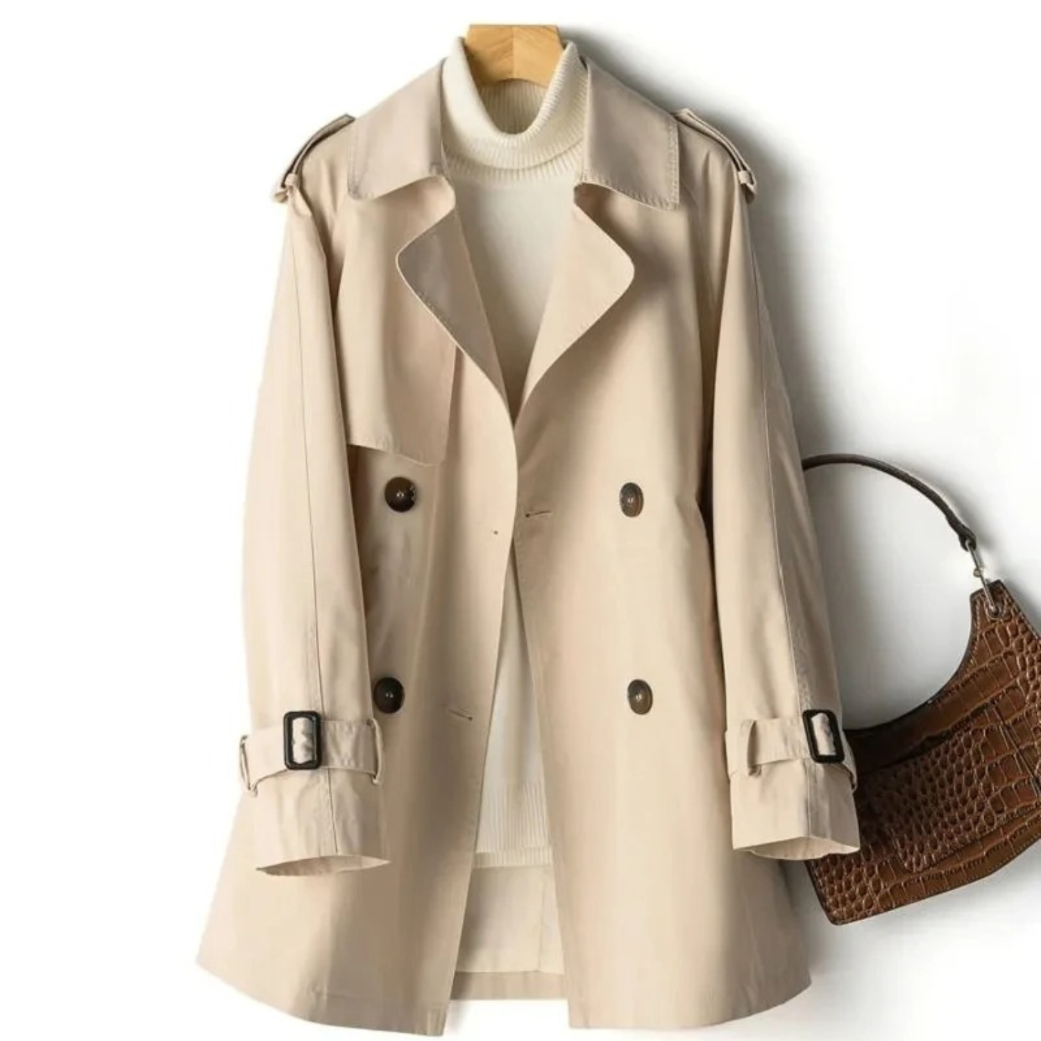 Variant image for Damjacka Trench Coat Casual Hållbart Tyg-25