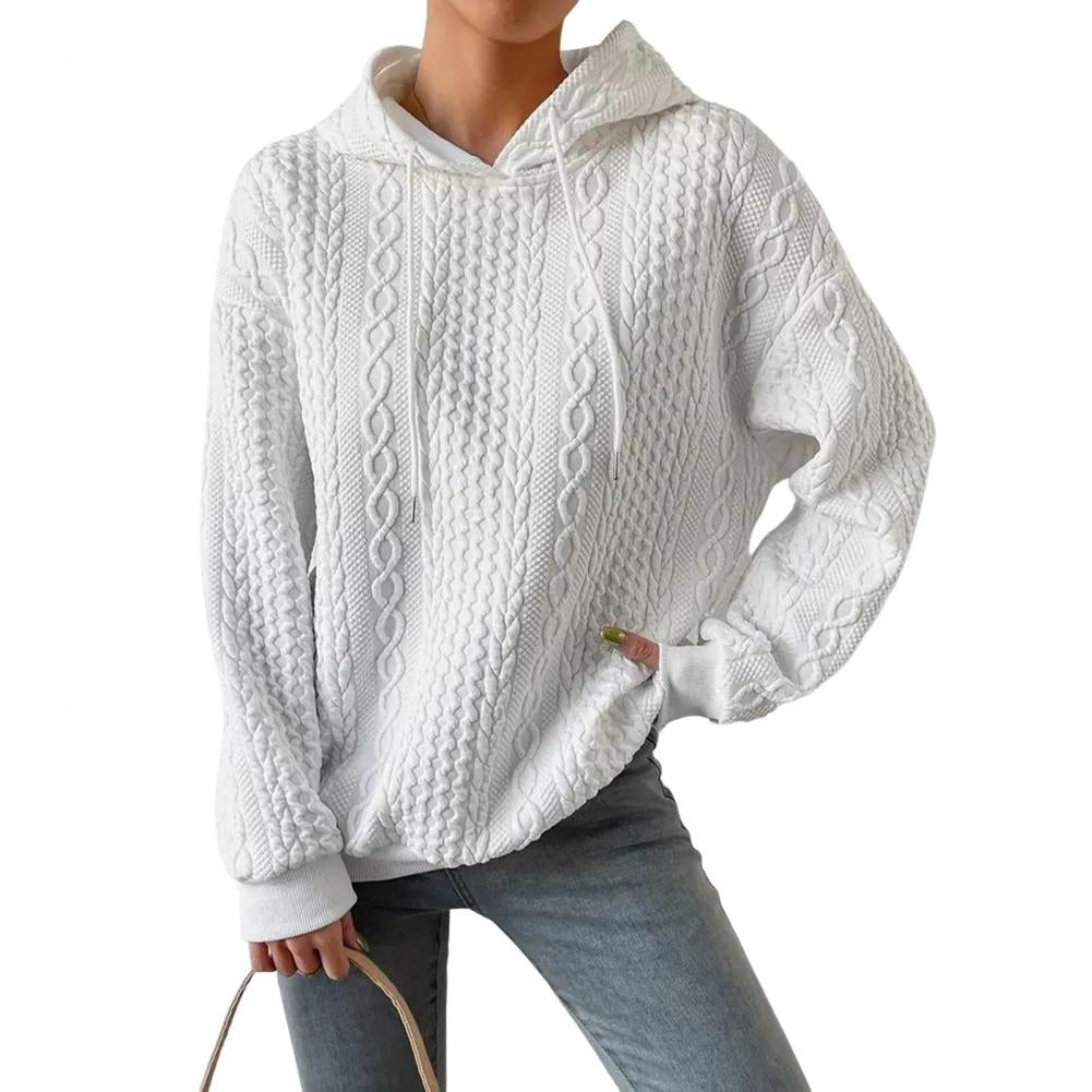 Lång Hoodie Dam Överdimensionerad 100% Bomull Med Huva-3