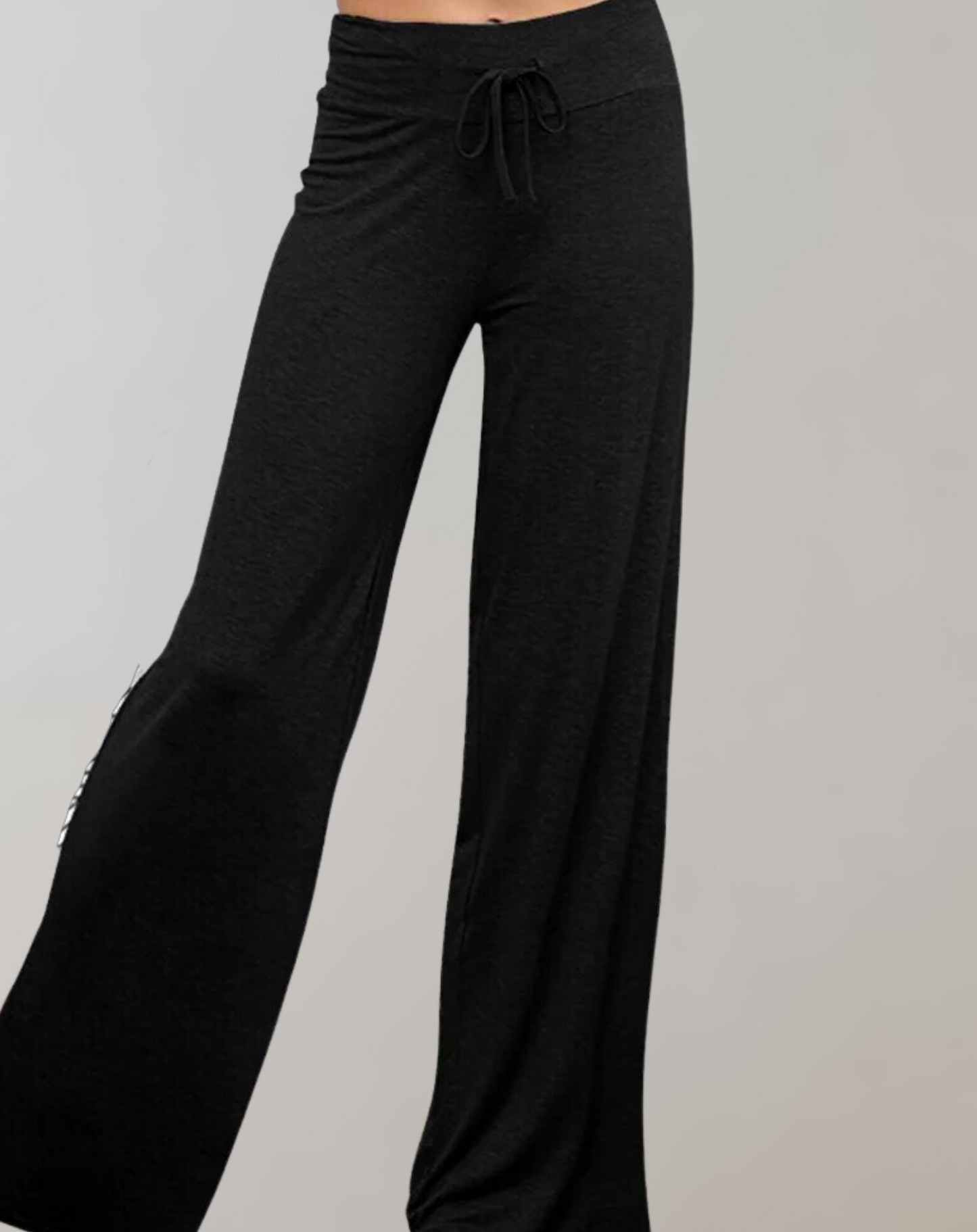 Dam Byxor Med Resår I Midjan Snygga Breda Ben Hög Midja 2