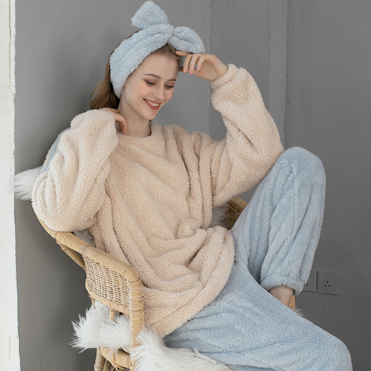 Dam Pyjamasuppsättning Fluffig Polyester Avslappnad 7