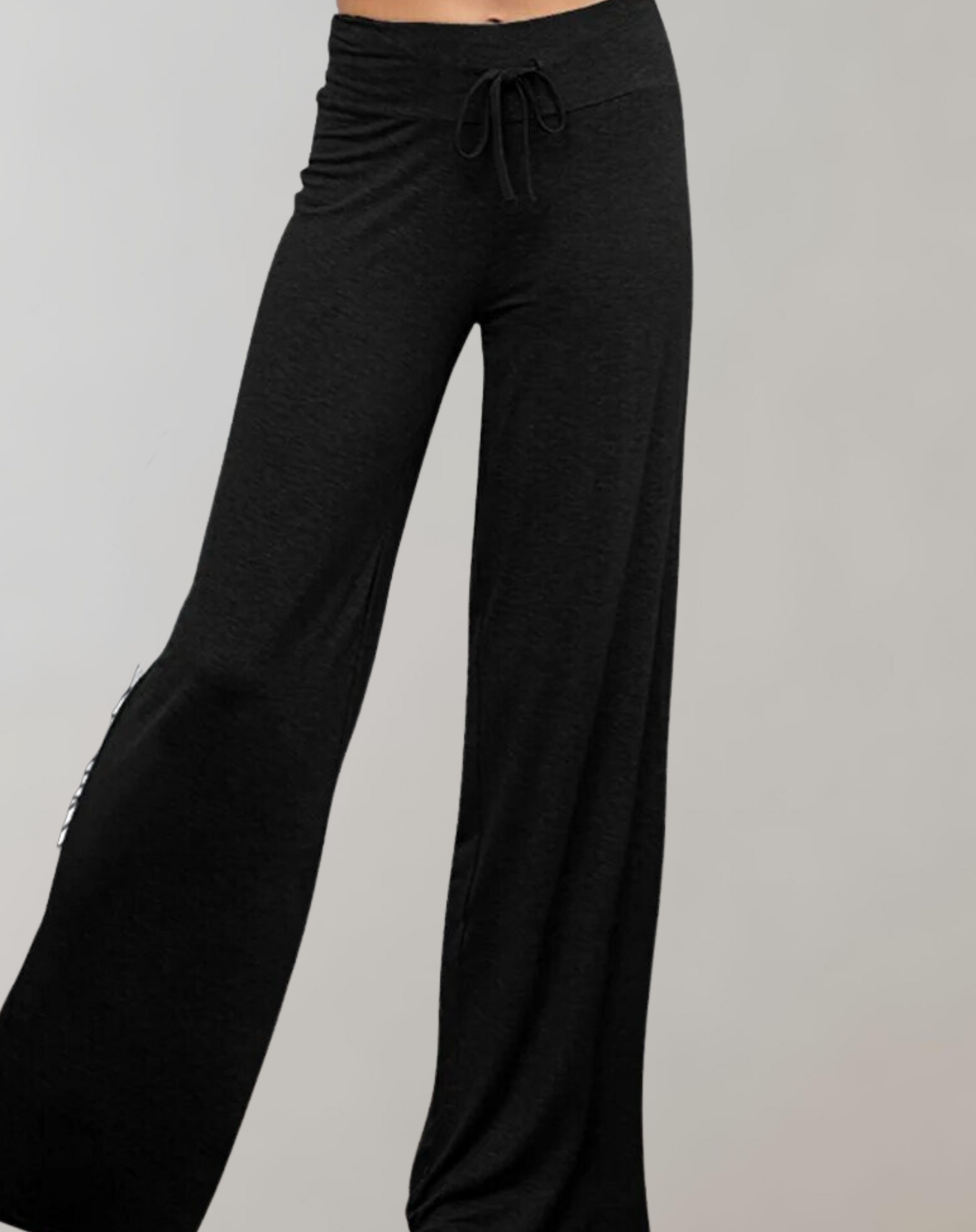 Dam Byxor Med Resår I Midjan Snygga Breda Ben Hög Midja 5