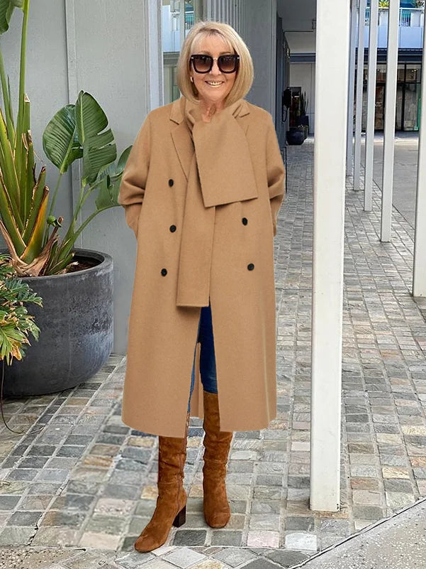 Lång Vinterjacka Dam i Svart Polyester – Varm och Stilren Design för Kalla Vinterdagar 3