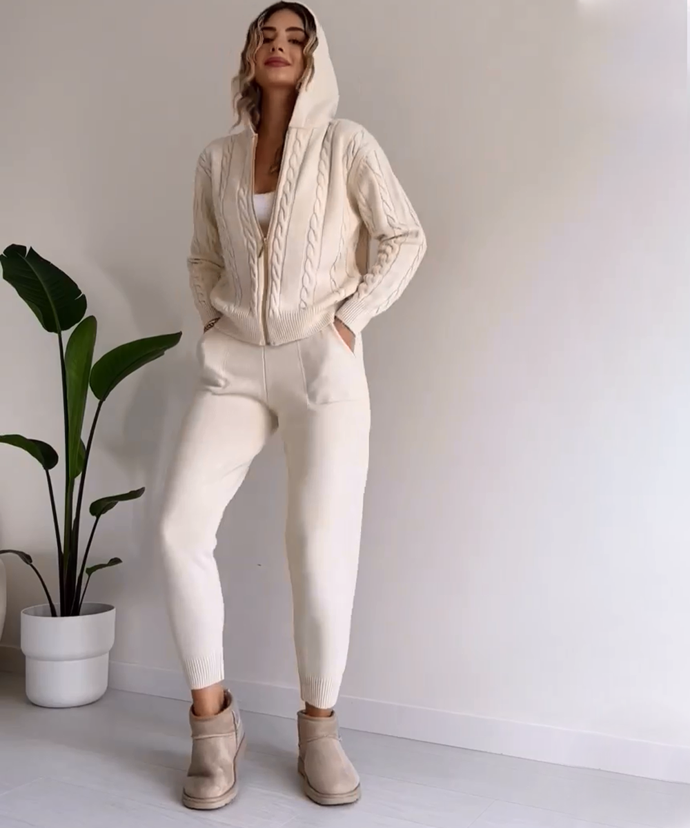 2-delad Kofta Set för Damer i Mjukt Tyg med Elastisk Midja – Bohemisk Design för Avslappnade Tillfällen 3