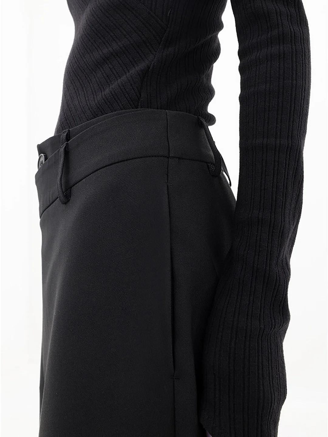 Snygga Byxor Dam Asymmetrisk Design Polyester Hög Midja-5