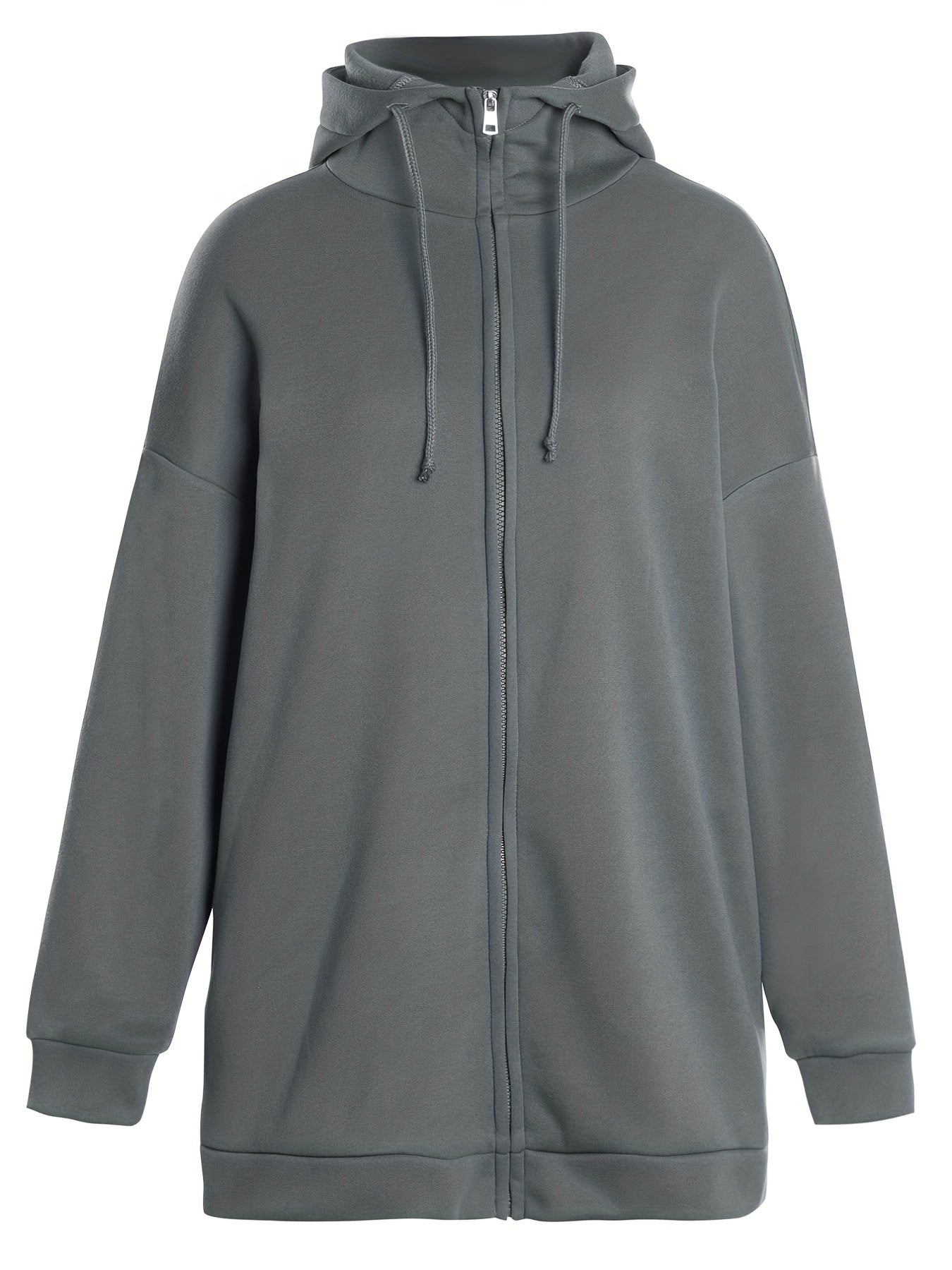 Variant image for Lång Hoodie Dam Zip-up Plysch för Kalla Dagar-25