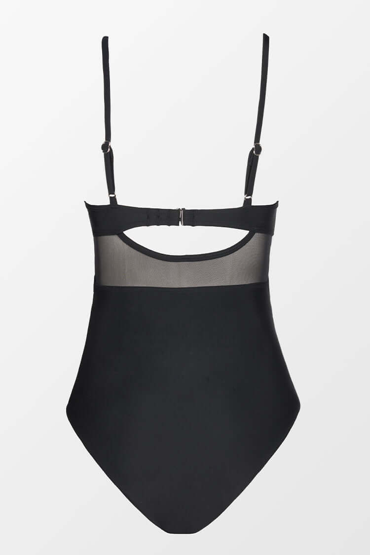 Baddräkt Dam Transparent Korsat Mönster Nylon Spandex-6