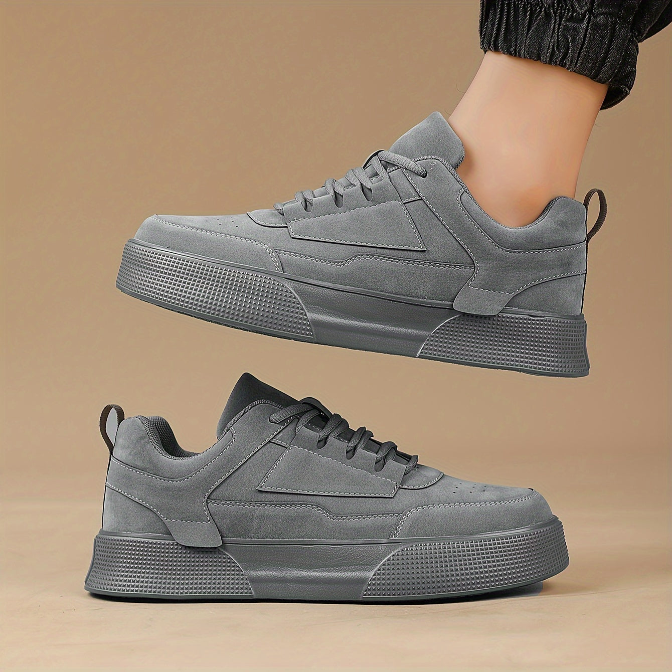 Mäns Plattform Sneakers Vintage Stil Textil Syntet-4