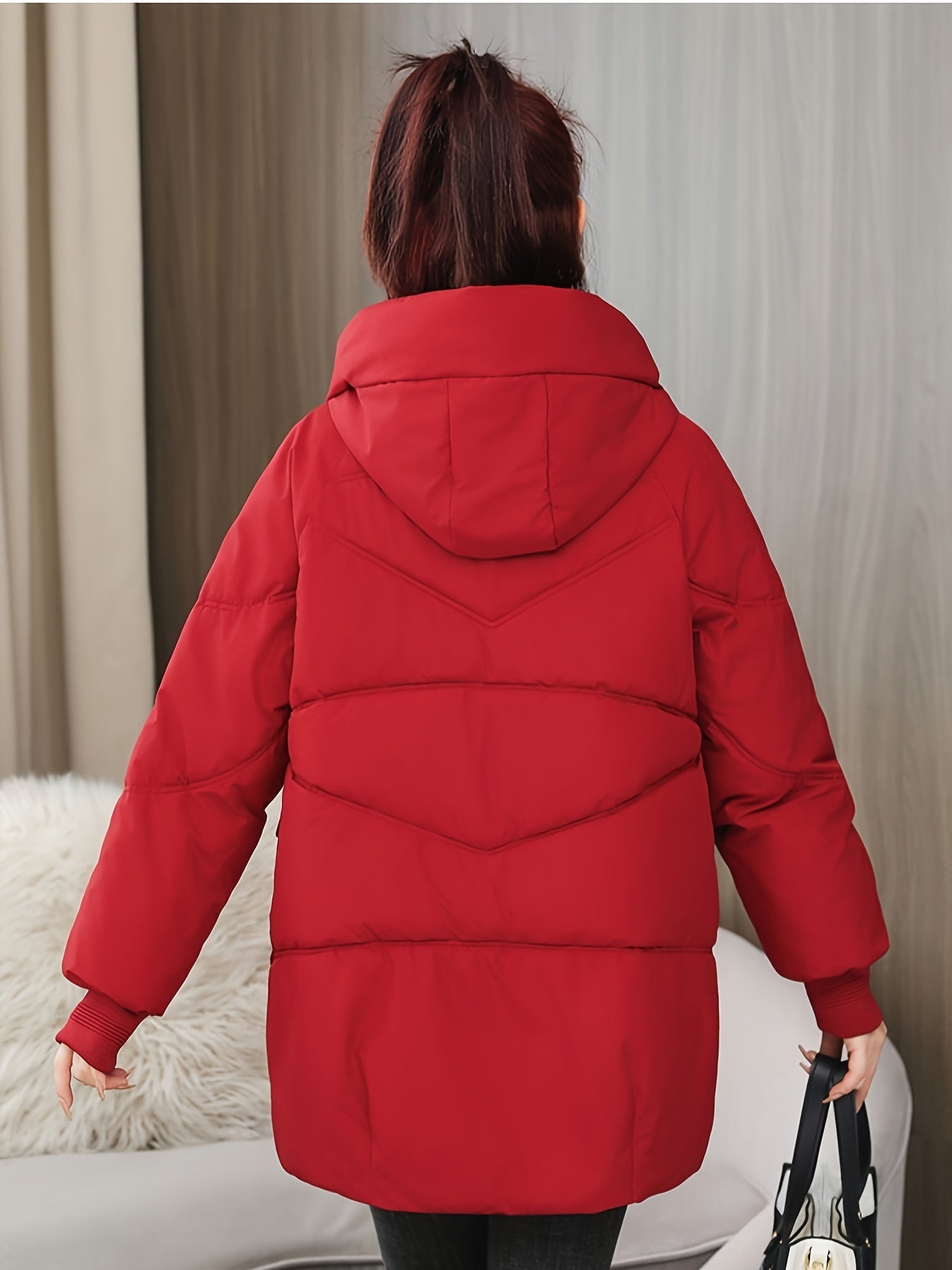 Variant image for Damjacka Lång Buffertjacka Modern Design Polyester för Vinter-16