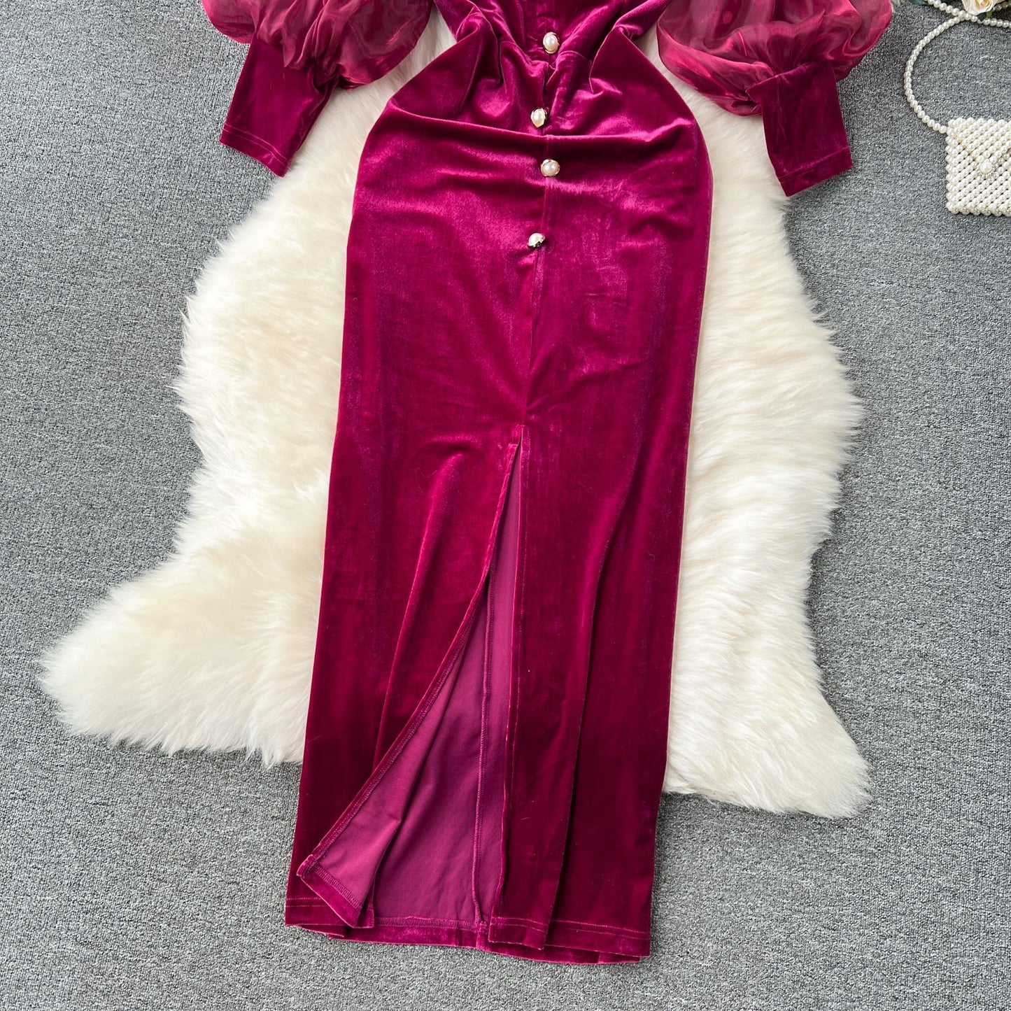 Maxi Klänning Dam Retro Stil Polyester Ärmlös Elegant 3
