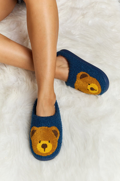 Dam Tofflor Nallebjörnmotiv Vinter Plush Fluffig Design-1