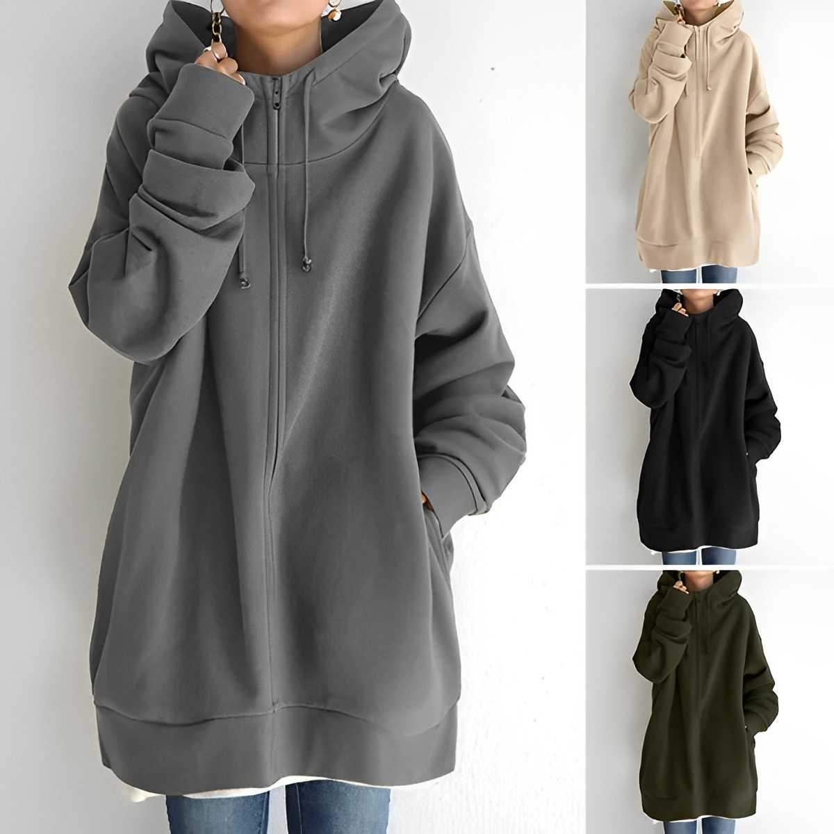 Hoodie Dam i Mjukt Material – Avslappnad Passform med Huva, Perfekt för Vardagsbruk och Utflykter 6