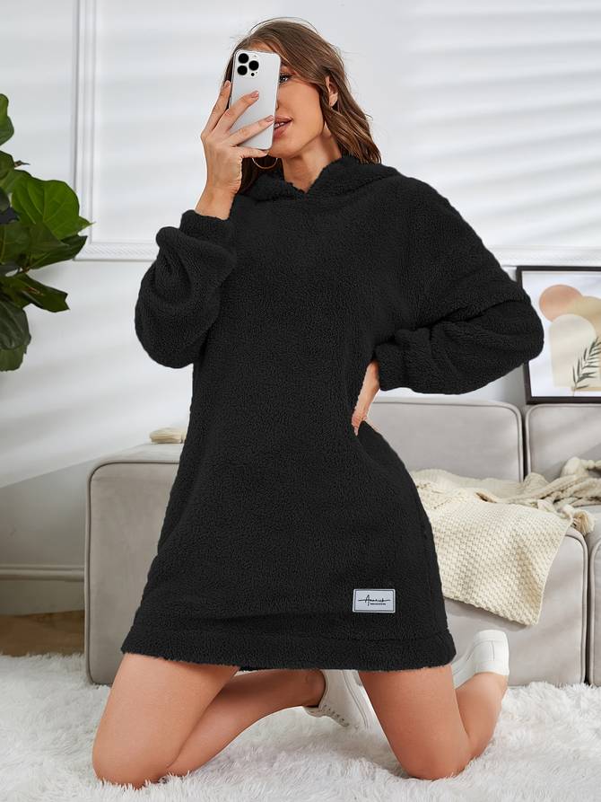 Kvinnors Lätt Bomull Hoodie med Mysig Huva och Löst Snitt – Grå Fritidsplagg för Avslappnade Dagar 8