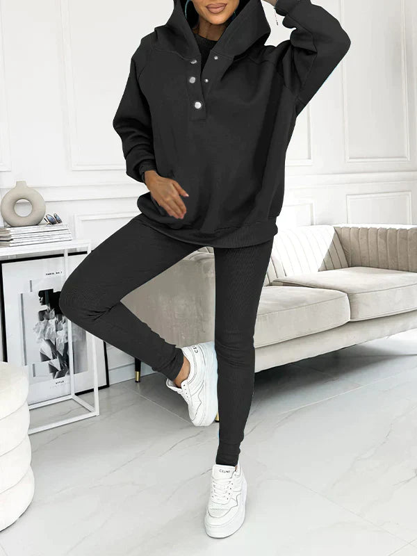 Svart Hoodie Dam - Modern Huvtröja i Mjuk Material för Komfort och Stil, Perfekt för Avslappnade Dagar 2