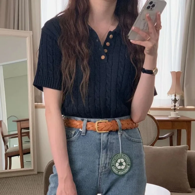 Variant image for Kvinnors Poloskjorta Tidlös Stil 100% Bomull-5