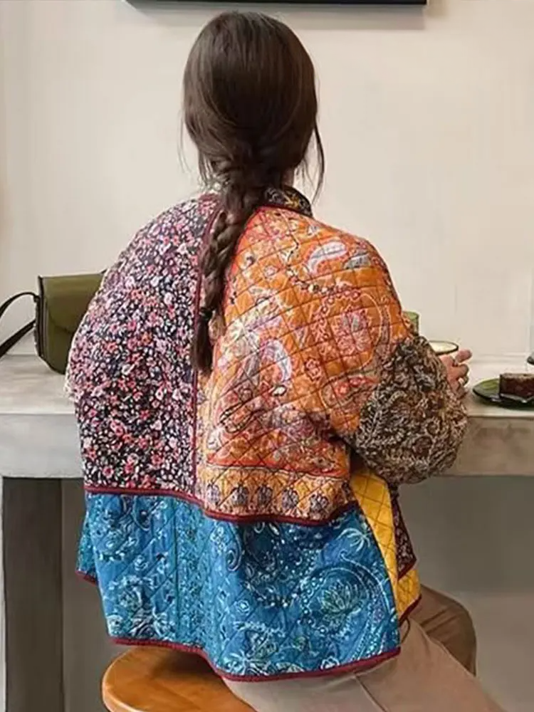 Kvinnors Överdimensionerad Blazer Blommönster Polyester 4