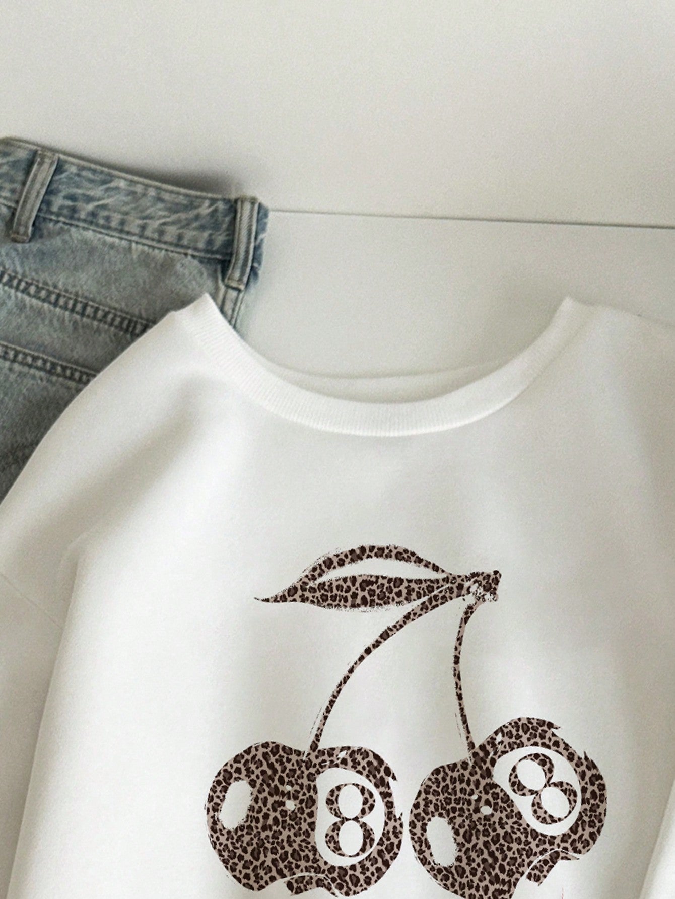 Dam Sweatshirt Oversized Mönstrad 100% Polyester-4