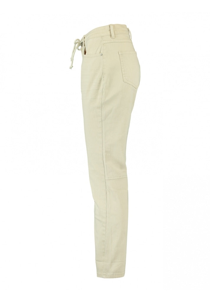 Damjeans Hög Midja Stretch Beige-4