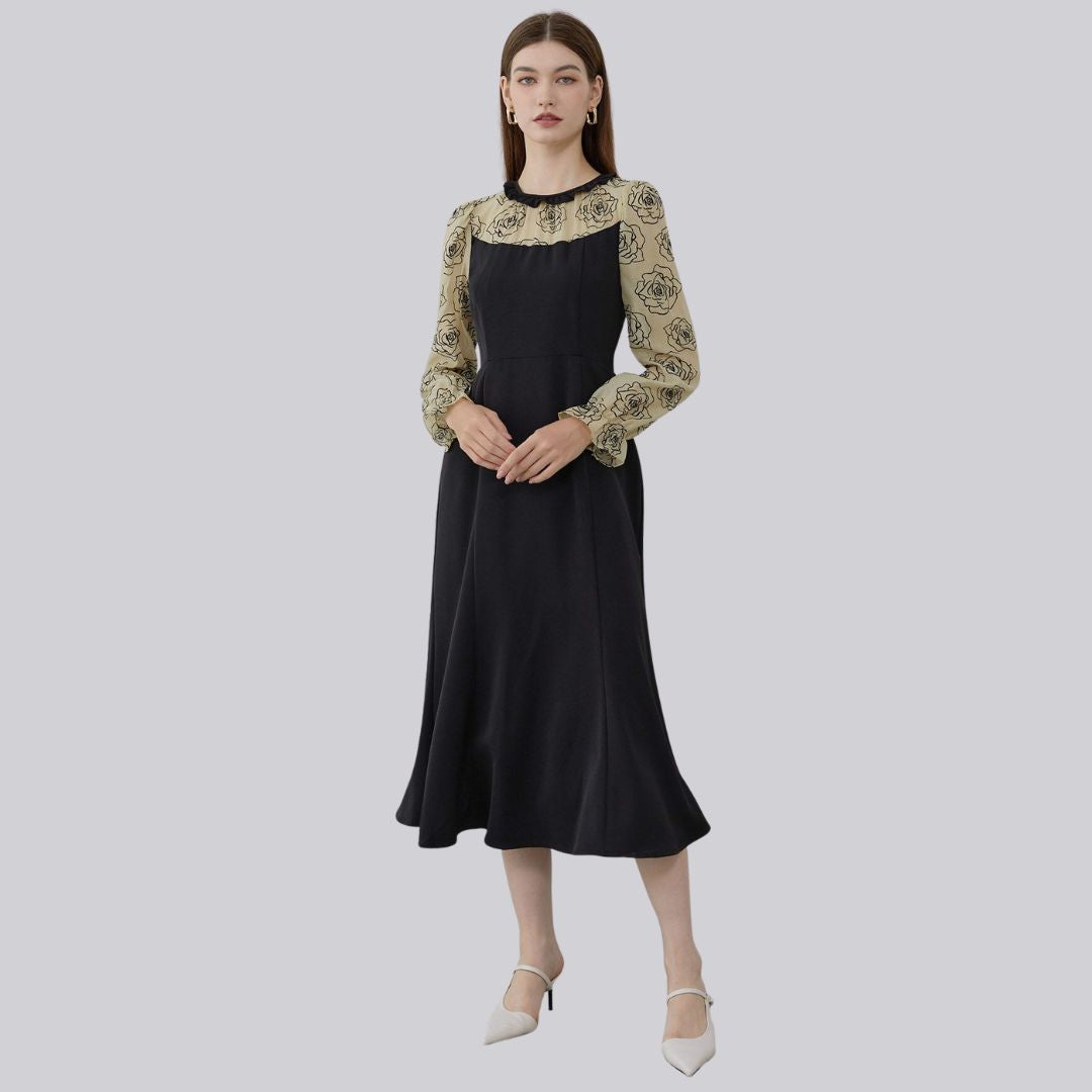 Variant image for Damklänning Midi med Fyllda Ruffles Polyester-1