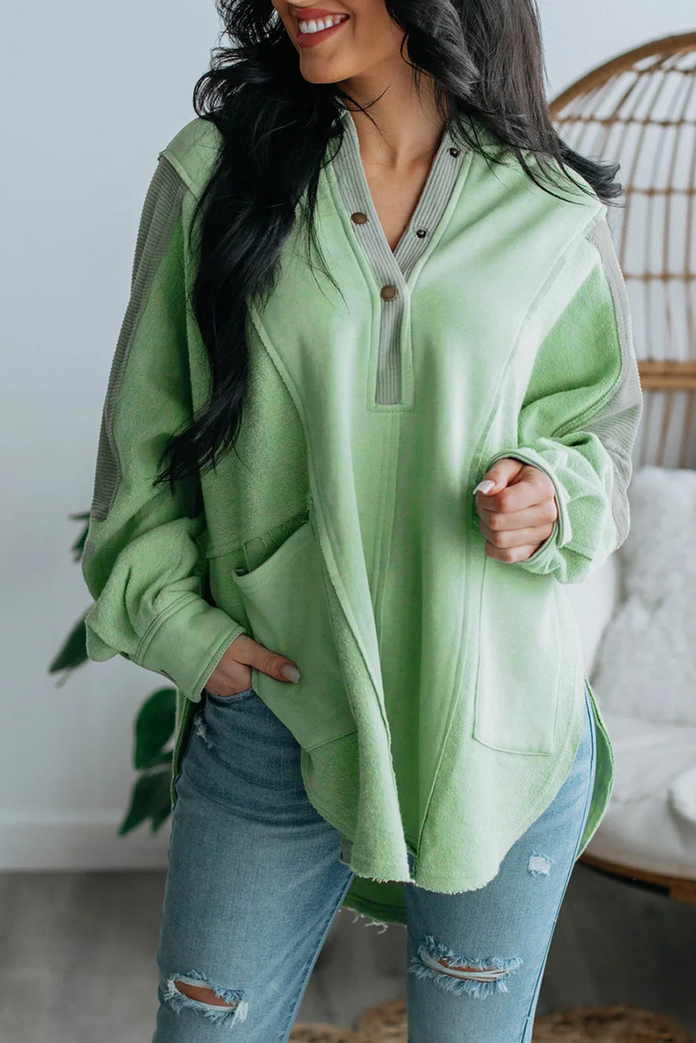 Dam Hoodie Avslappnad 100% Bomull-3