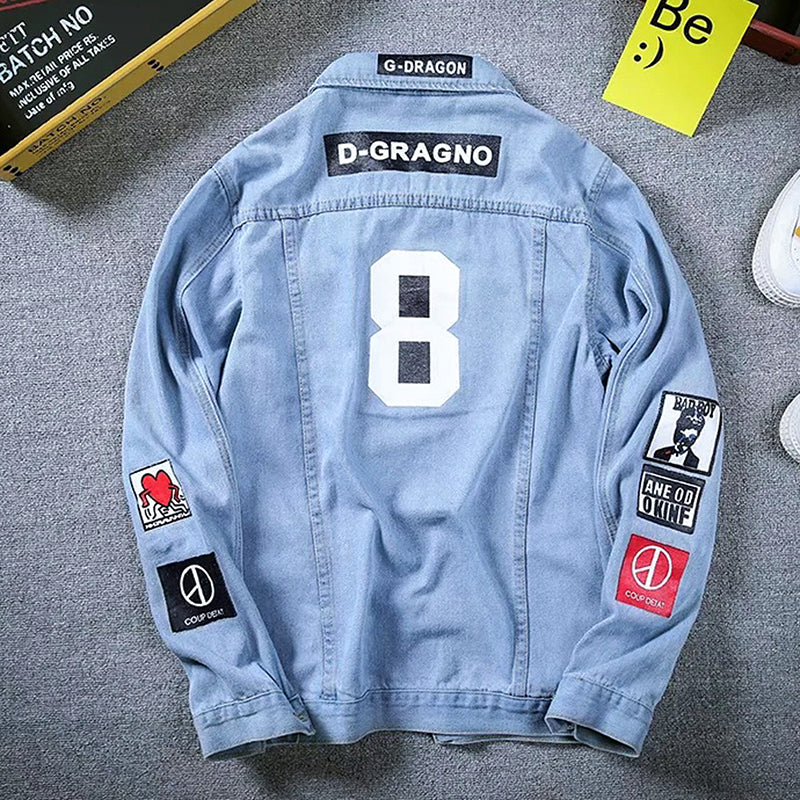 Jeansjacka Dam med Lapptäckningsdetaljer i Slitstark Denim 6