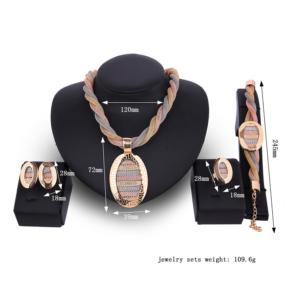 Kvinnors Smyckeset Halsband Örhängen Armband i Legering med Diamanter-3