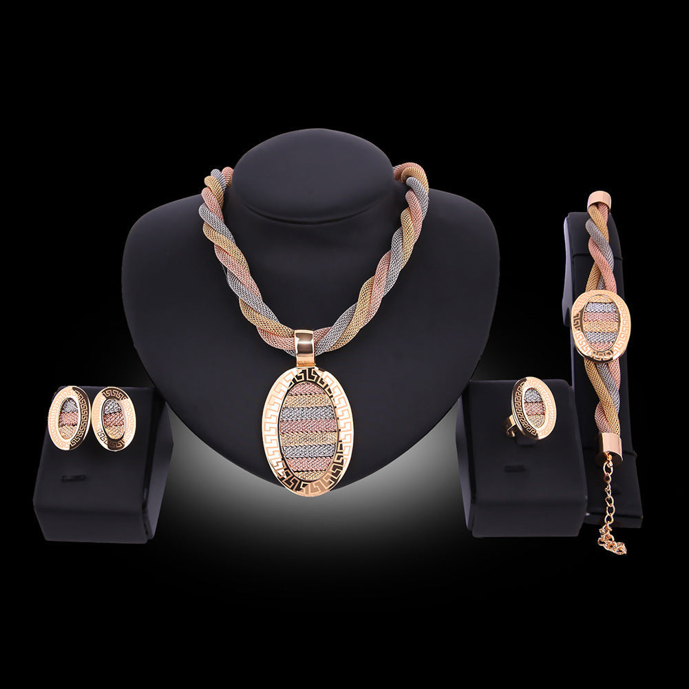 Kvinnors Smyckeset Halsband Örhängen Armband i Legering med Diamanter-2