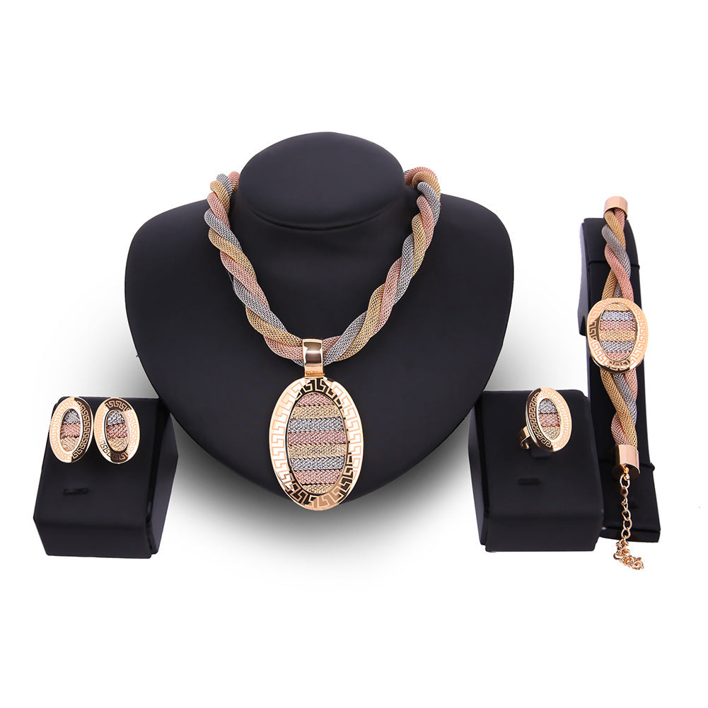 Kvinnors Smyckeset Halsband Örhängen Armband i Legering med Diamanter-1