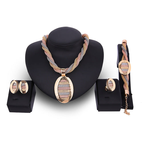 Kvinnors Smyckeset Halsband Örhängen Armband i Legering med Diamanter-1