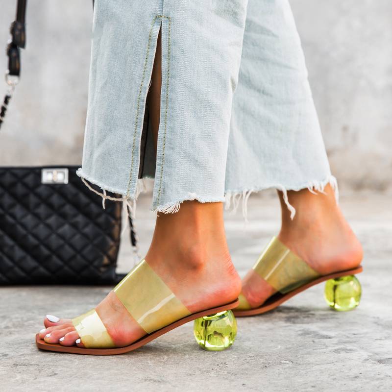 Kvinnors Slip-On Sandaler Transparent PVC Gummisula-3