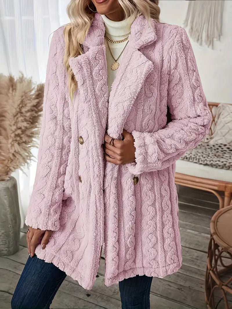 Kvinnor Lång Kappa Mysig Polyester-5