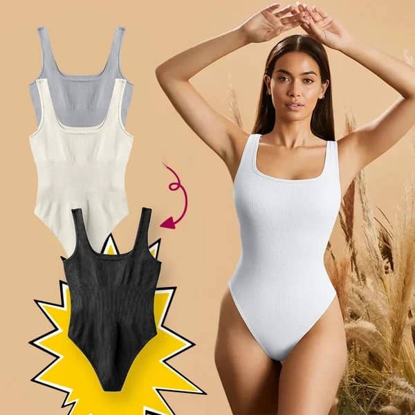 Dam Bodysuit Trendig Design Polyester med Justerbara Axelband-4