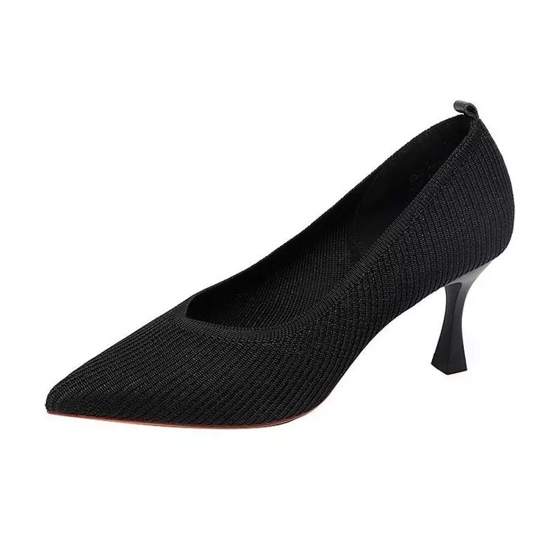 Dam Fyrkantiga Klackar Andningsbar Textil 6 cm-1