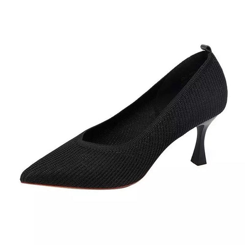 Dam Fyrkantiga Klackar Andningsbar Textil 6 cm-1