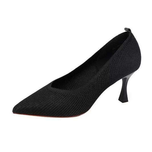 Dam Fyrkantiga Klackar Andningsbar Textil 6 cm-1