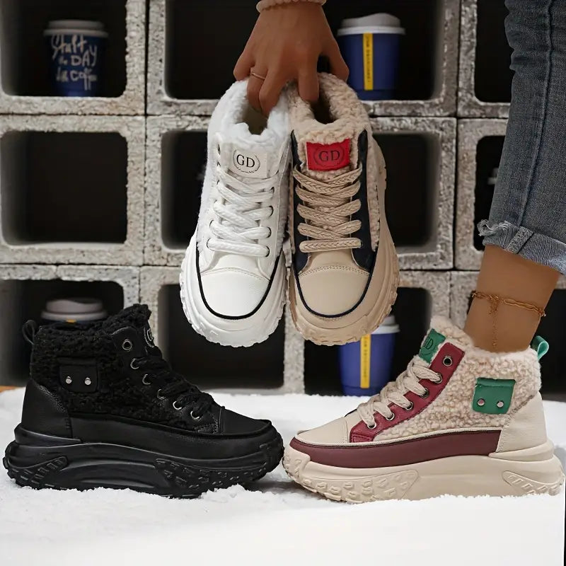 Dam Stövlar Elegant Vinterstil Läder med Värmande Foder 5