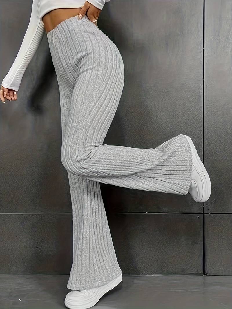 Snygga Byxor Dam Vintage Stil Bred Ben Stretchmaterial-2