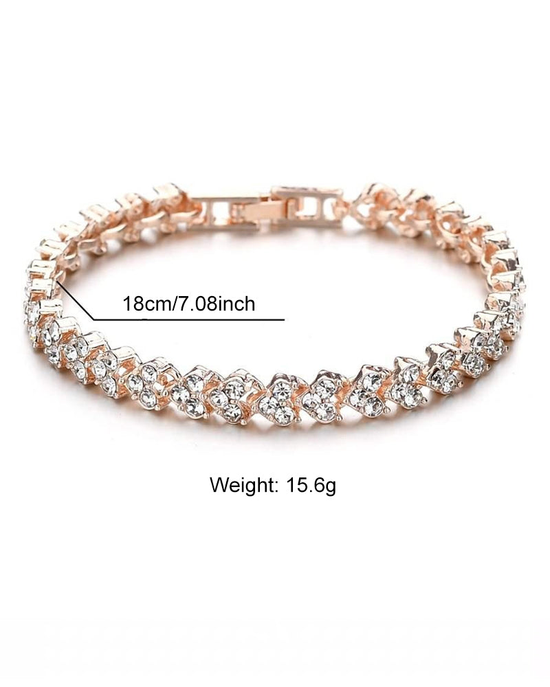 Kvinnors Tennisarmband Silver med Hjärt-Zirkoniumstenar Elegant Design-1