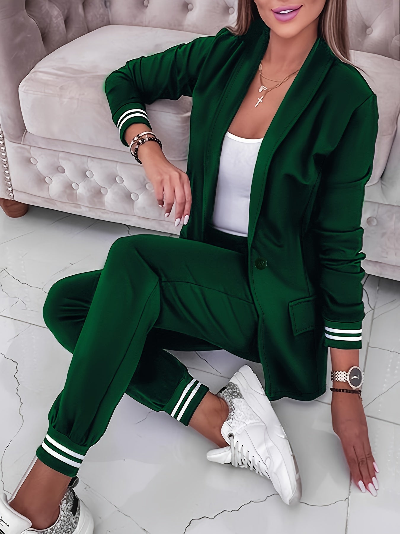 Variant image for Dam Blazer Set Casual Långa Ärmar Högkvalitativt Tyg-13
