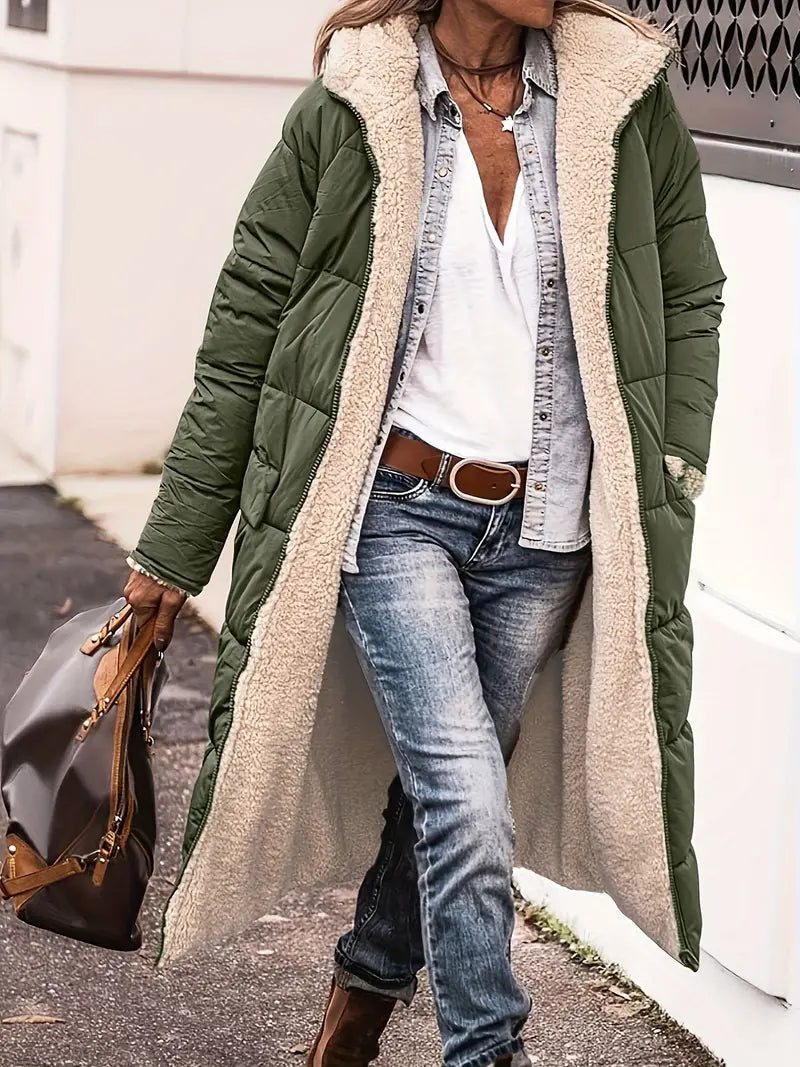Variant image for Dam Vändbar Pufferjacka med Huva Fleece-6