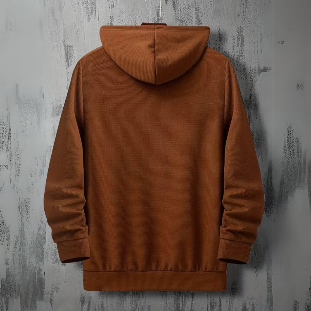 Hoodie Herr Avslappnad Bomull Med Huva-2