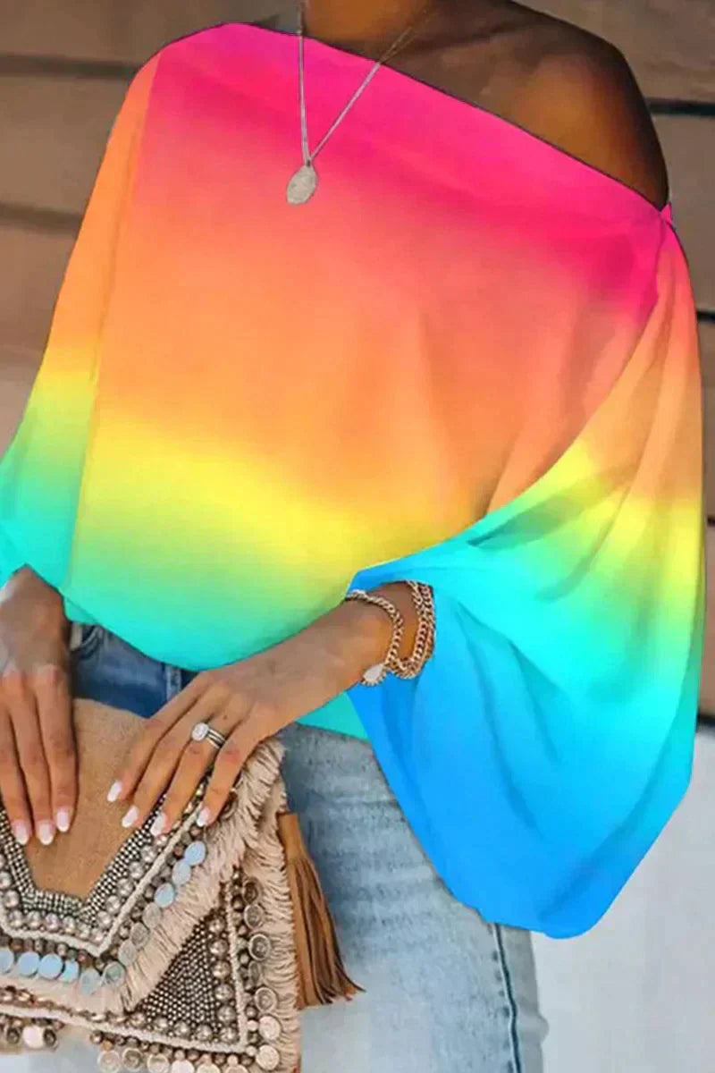 Variant image for Dam Blus Off-Shoulder Blommönster Polyester Lätt-4