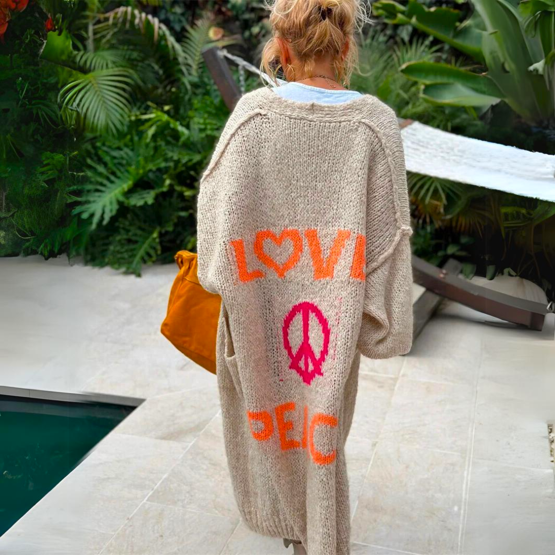 Lång Jacka Dam Färgglad Bomull Elegant Design-4