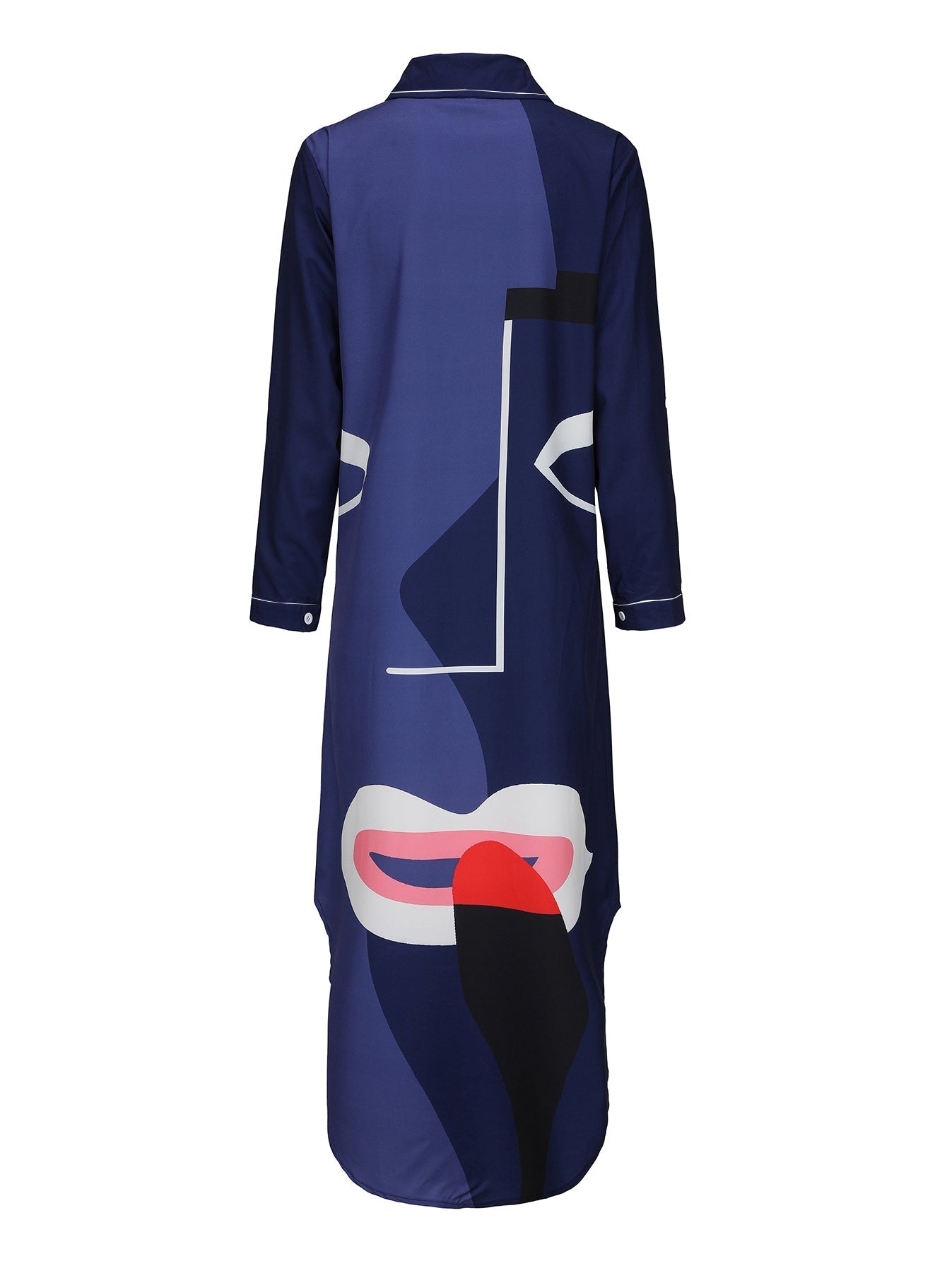 Dam Skjorta Långärmad Mönstrad Polyester-4