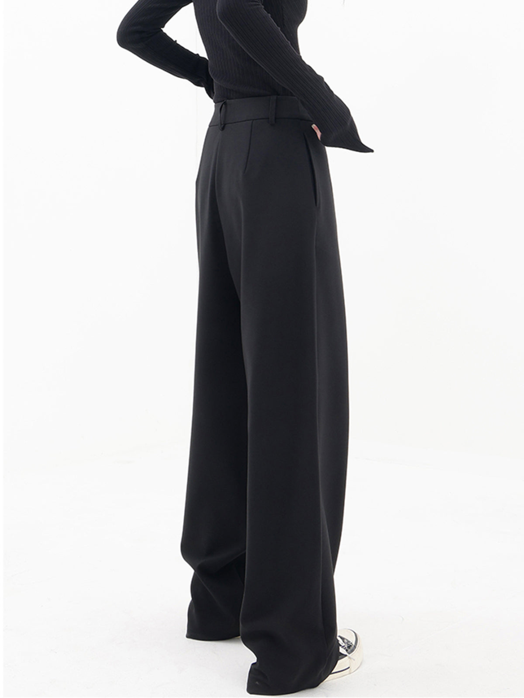 Snygga Byxor Dam Asymmetrisk Design Polyester Hög Midja-6